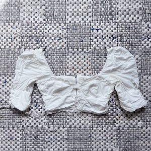 For Love & Lemons Top White Crop Button Down Revolve S
